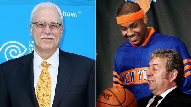 Phil Jackson, Carmelo Anthony and James Dolan