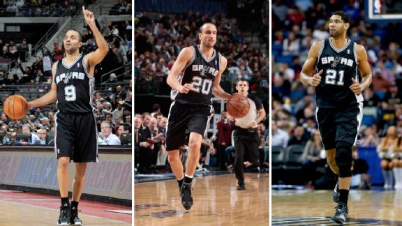 Tony Parker, Manu Ginobili and Tim Duncan