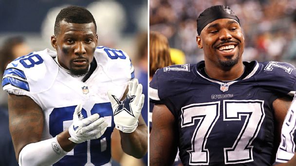 Dez Bryant and Tyron Smith
