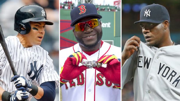 Jacoby Ellsbury, David Ortiz and Michael Pineda