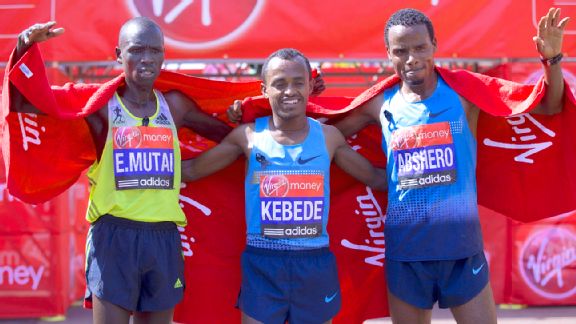 Geoffrey Mutai, Tsegaye Kebede, Ayele Abshero