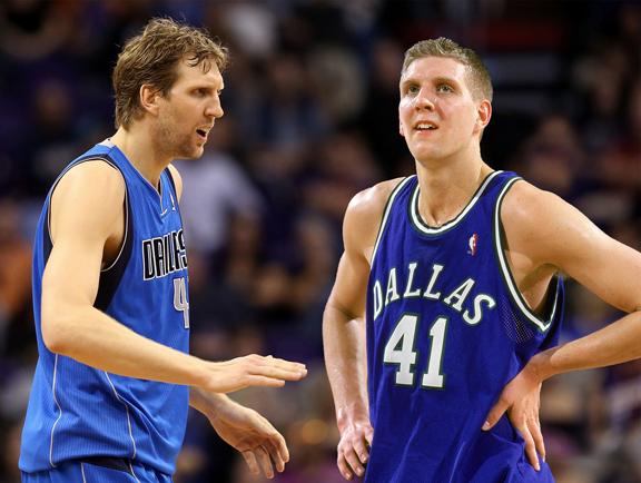 Dirk Nowitzki of the Dallas Mavericks, then and now