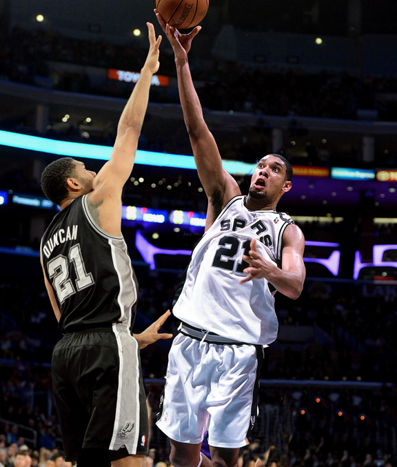 Tim Duncan of the San Antonio Spurs, then and now