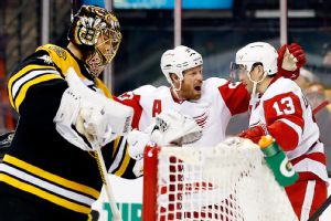 Pavel Datsyuk, Johan Franzen, Tuukka Rask