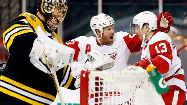 Pavel Datsyuk, Johan Franzen, Tuukka Rask