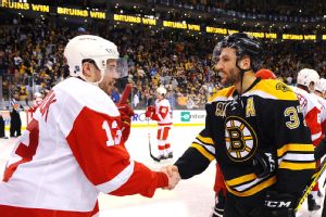 Patrice Bergeron and Pavel Datsyuk