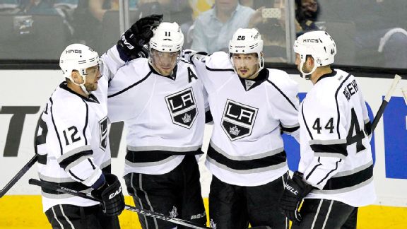 Anze Kopitar, Marian Gaborik, Slava Voynov, Robyn Regehr