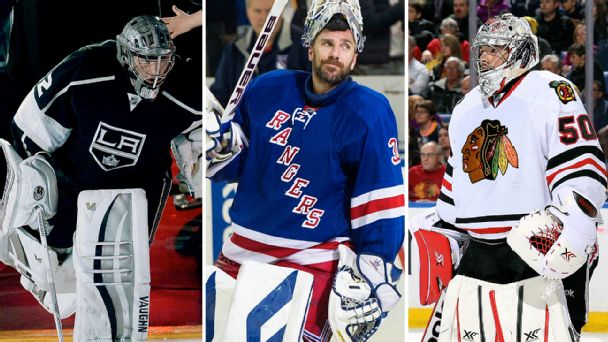 Jonathan Quick, Henrik Lundqvist, and Corey Crawford
