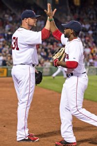 Jon Lester and Jackie Bradley Jr.