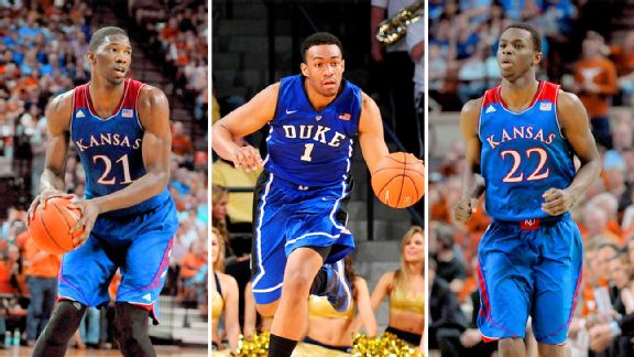 Joel Embiid, Jabari Parker and Andrew Wiggins
