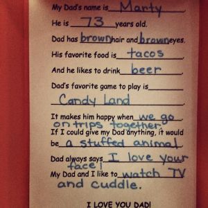 Dad's Day Survey