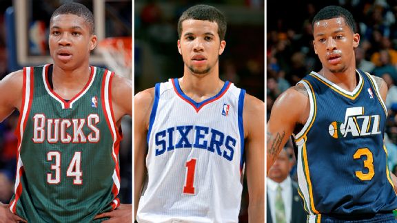 Giannis Antetokounmpo, Michael Carter-Williams, and Trey Burke