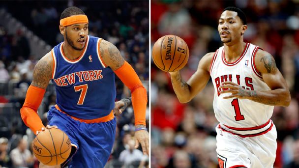 Carmelo Anthony and Derrick Rose