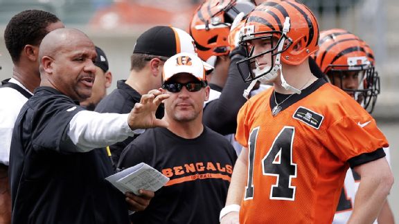Hue Jackson and Andy Dalton