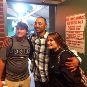 Mookie Betts and Chris Large