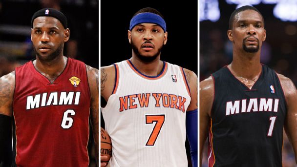 LeBron James, Carmelo Anthony & Chris Bosh