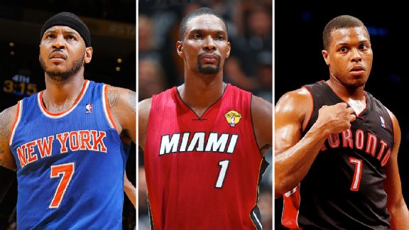 Carmelo Anthony, Chris Bosh & Kyle Lowry