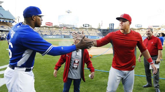 Yasiel Puig and Mike Trout