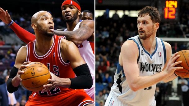 Taj Gibson and Kevin Love