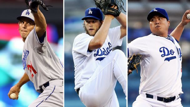 Zack Greinke, Clayton Kershaw, Hyun-Jin Ryu