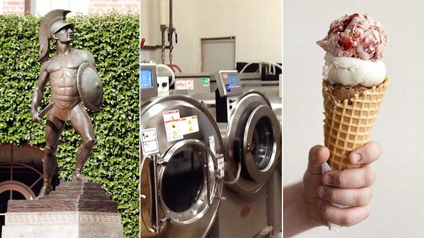 Trojans statue, Laundry Room, Ice Cream