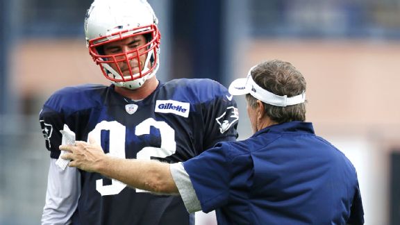 Jake Bequette and Bill Belichick