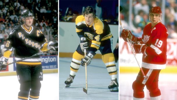 Mario Lemieux, Bobby Orr and Steve Yzerman
