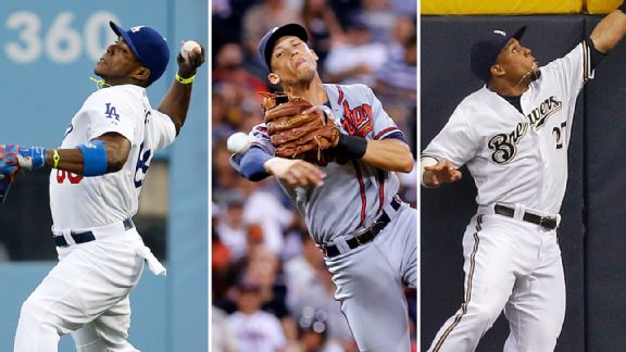 Yasiel Puig, Andrelton Simmons & Carlos Gomez