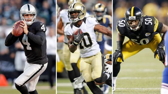 Derek Carr, Brandin Cooks, and Ryan Shazier