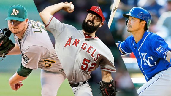 Jon Lester, Matt Shoemaker, and Norichika Aoki