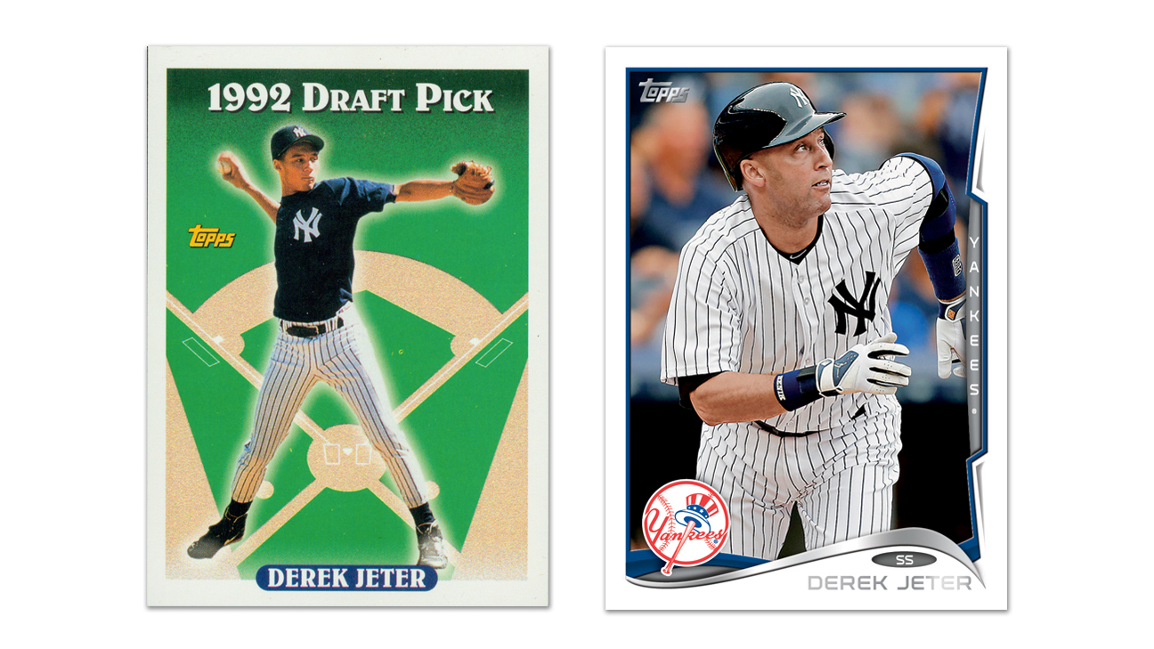 Derek Jeter's career in baseball cards