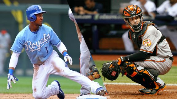 Jarrod Dyson and Caleb Joseph