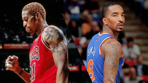 Dennis Rodman and J.R. Smith