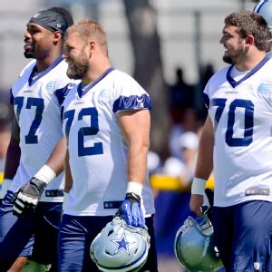 Tyron Smith, Travis Frederick and Zack Martin