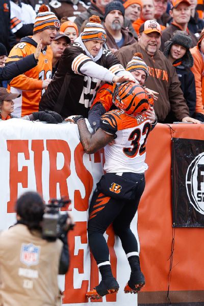 Cleveland Browns fan denies Jeremy Hill's Dawg Pound leap - ESPN