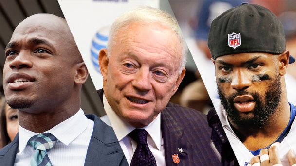Adrian Peterson, Jerry Jones and DeMarco Murray