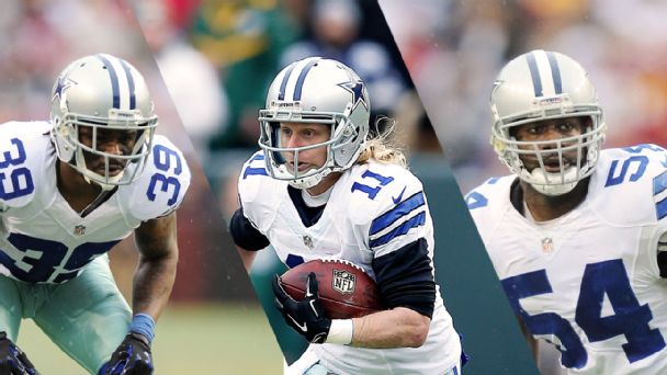 Brandon Carr, Cole Beasley, Bruce Carter