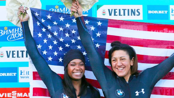 Elana Meyers Taylor and Cherrelle Garrett