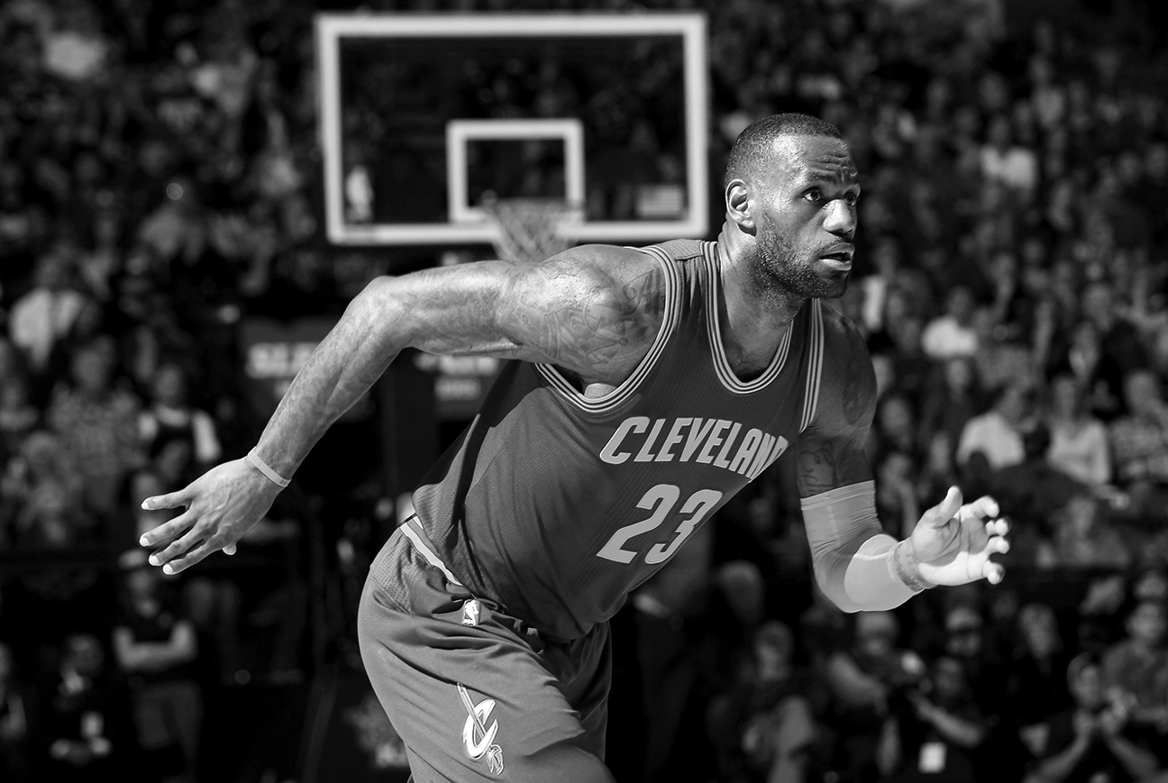 Detailed view of the Nike shoes worn by Cleveland Cavaliers forward LeBron  James (23) against the Phoenix Suns at Talking Stick Resort Arena.