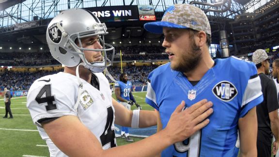 Derek Carr, Oakland Raiders, Matthew Stafford, Detroit Lions