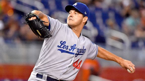 Los Angeles Dodgers starting pitcher Rich Hill