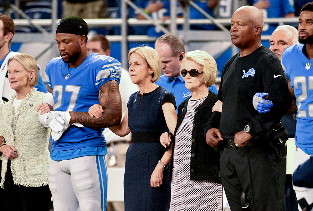 Image result for lions martha ford during national anthem
