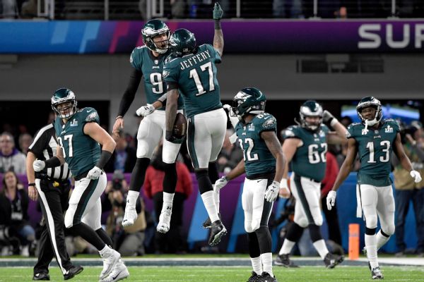 Post-game Celebrations On The Field After Eagles Win Super Bowl 