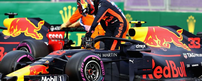 Max Verstappen and Red Bull teammate Daniel Ricciardo collided while battling for fourth in the Azerbaijan Grand Prix.