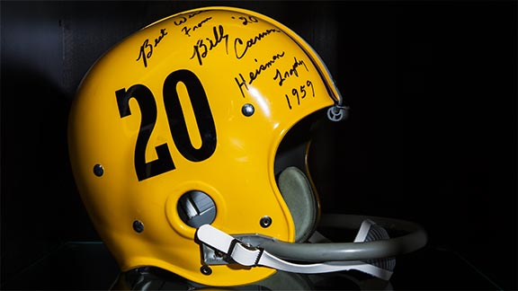 billy cannon autographed helmet