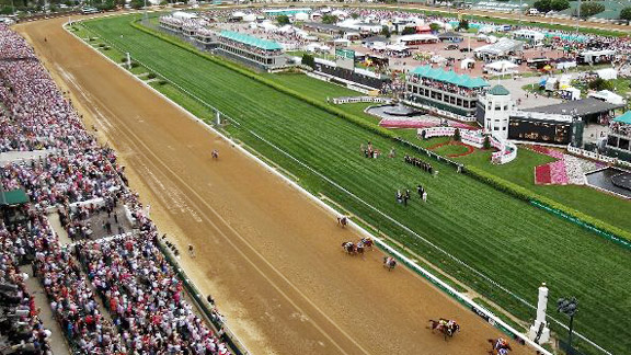 The home stretch at Churchill Downs.