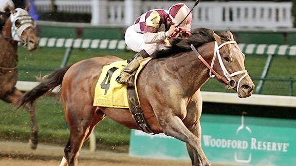 Forty Tales wins the 2013 Derby Trial Stakes.