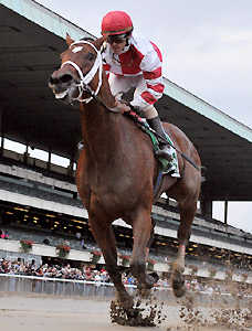 Havre de Grace wins the 2011 Beldame Invitational at Belmont Park.