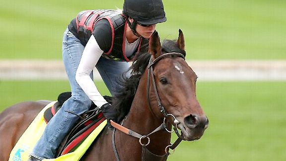 Jennifer Patterson works out Orb for the 139th Kentucky Derby at Churchill Downs.