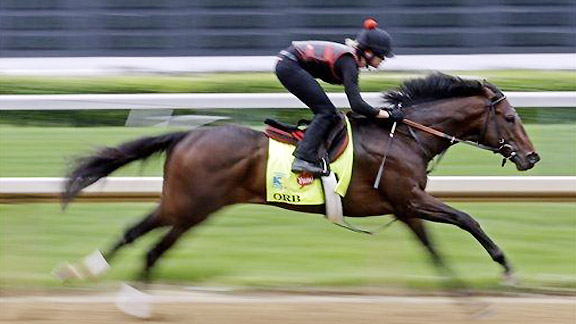 Orb works at Churchill Downs on Monday, May 29, 2013.